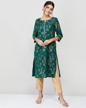 floral print a-line kurta