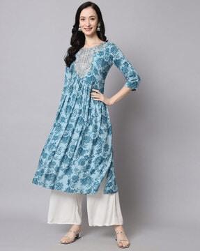 floral print a-line kurta