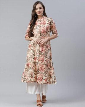 floral print a-line kurta