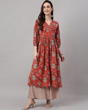 floral print a-line kurta