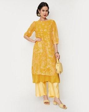 floral print a-line kurta