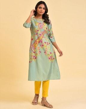 floral print a-line kurta