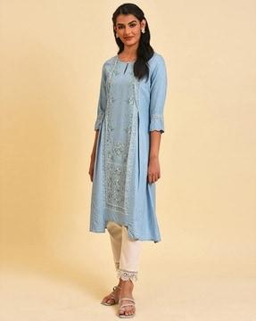 floral print a-line kurta