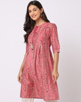 floral print a-line kurta