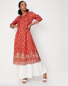 floral print a-line kurta