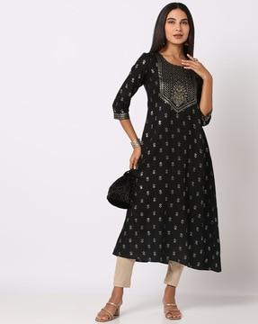 floral print a-line kurta