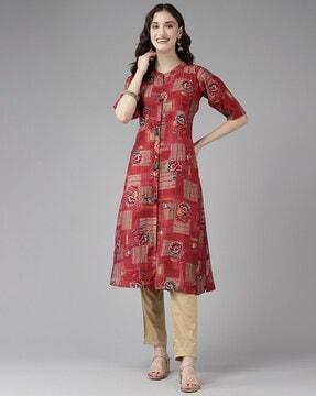 floral print a-line kurta