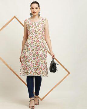 floral print a-line kurta