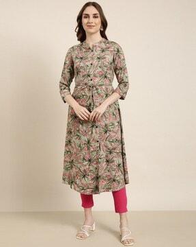 floral print a-line kurta