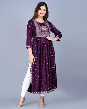 floral print a-line kurta