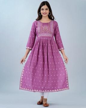 floral print a-line kurta