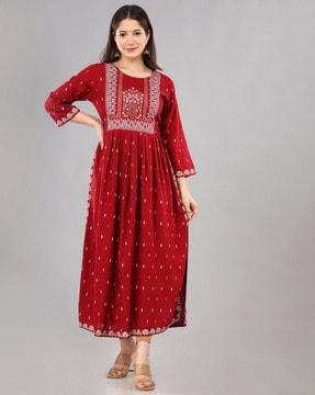 floral print a-line kurta