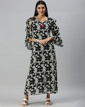 floral print a-line kurta