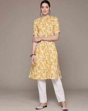 floral print a-line kurta