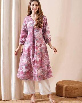 floral print a-line kurta