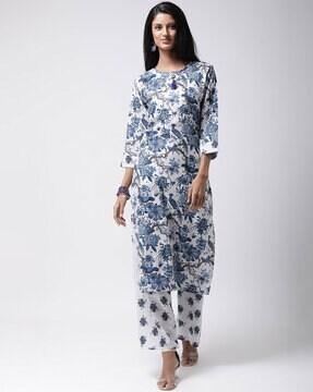 floral print a-line kurti