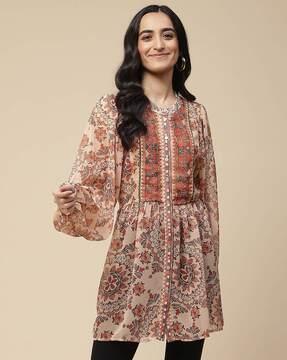 floral print a-line kurti