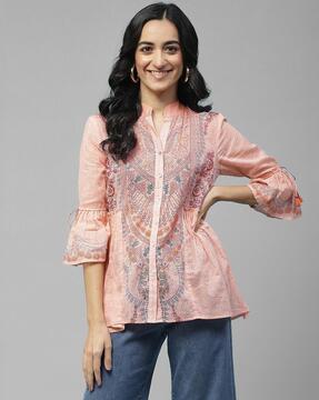 floral print a-line kurti