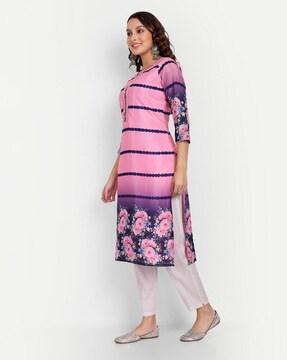 floral print a-line kurti