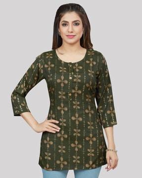 floral print a-line kurti