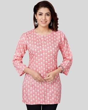 floral print a-line kurti