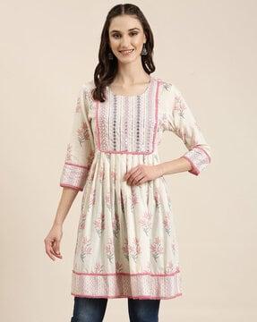 floral print a-line kurti