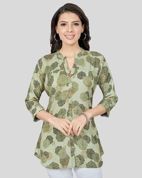 floral print a-line kurti