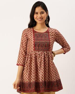 floral print a-line kurti