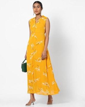 floral print a-line maxi dress