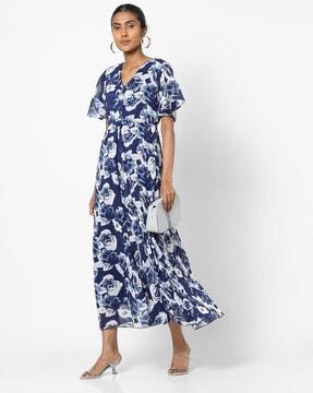 floral print a-line maxi dress