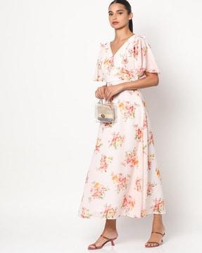 floral print a-line maxi dress