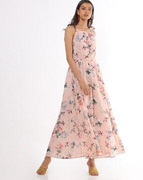 floral print a-line maxi dress