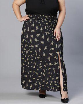 floral print a-line maxi skirt