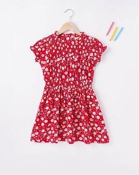 floral print a-line organic cotton dress