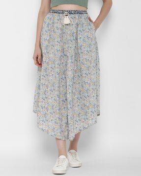 floral print a-line skirt