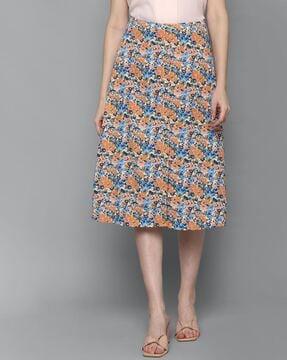 floral print a-line skirt