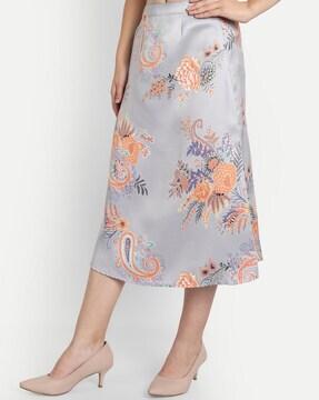 floral print a-line skirt