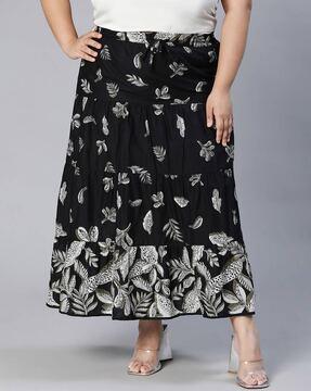 floral print a-line skirt