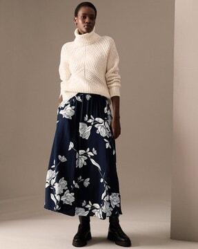 floral print a-line skirt