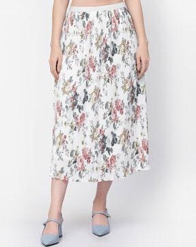 floral print a-line skirt