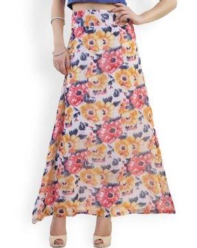 floral print a-line skirt