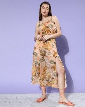 floral print a-line skirt