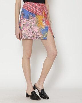 floral print a-line skirt