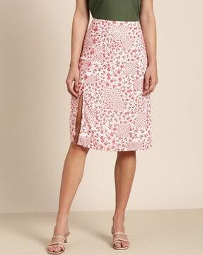 floral print a-line skirt