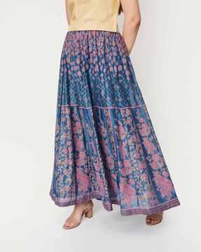 floral print a-line skirt