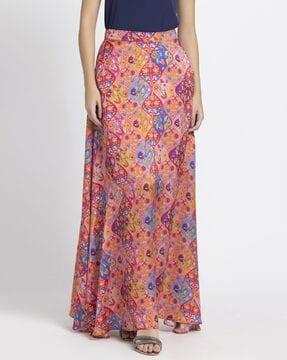 floral print a-line skirt