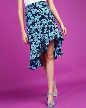 floral print a-line skirt