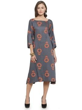 floral print a-line tunic