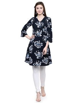 floral print a-line tunic