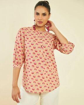 floral print a-line tunic